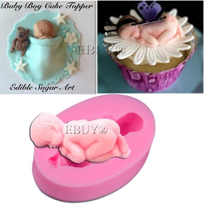 Moules géants en silicone pour décoration de gâteaux en forme de bébé  endormi Rose : : Cuisine et Maison
