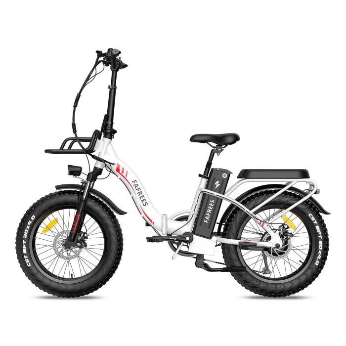 Vélo électrique FAFREES F20 Max avec cadre Pliable Batterie 48V 18Ah Vitesse Max 25Km-h Blanc
