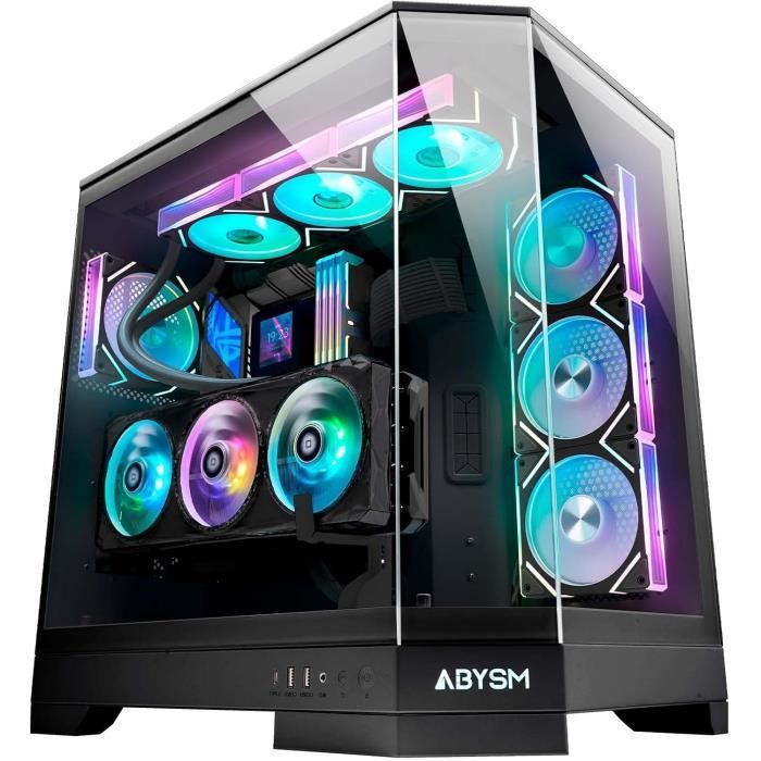 Boîtier PC Gamer – ABYSM – Danube SAVA H600 – E-ATX – 3 Panneaux Verre Trempé – 4 Ventilateurs ARGB 120 mm