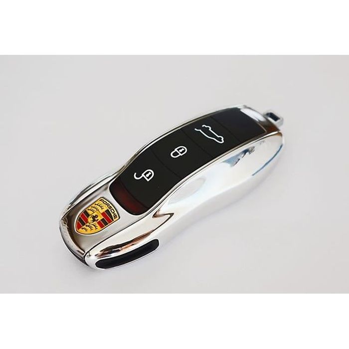 Pour Porsche Coque housse De Clé Télécommande Plip Étui De Protection Chrome