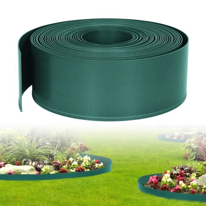 HENGMEI Bordure de jardin - Bordure flexible en plastique Bordure de pelouse - 20 m - Vert