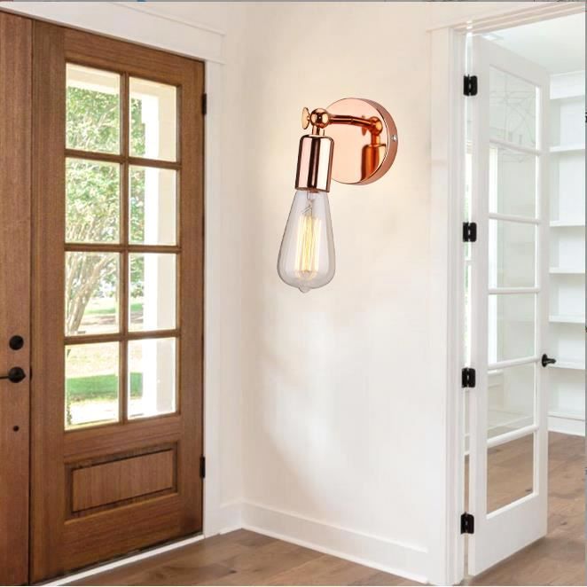 Applique Murale Bois Et Verre Style Nordique – Lampe E27 Moderne Minimaliste – Éclairage Chambre, Couloir, Salon Ou Escalier