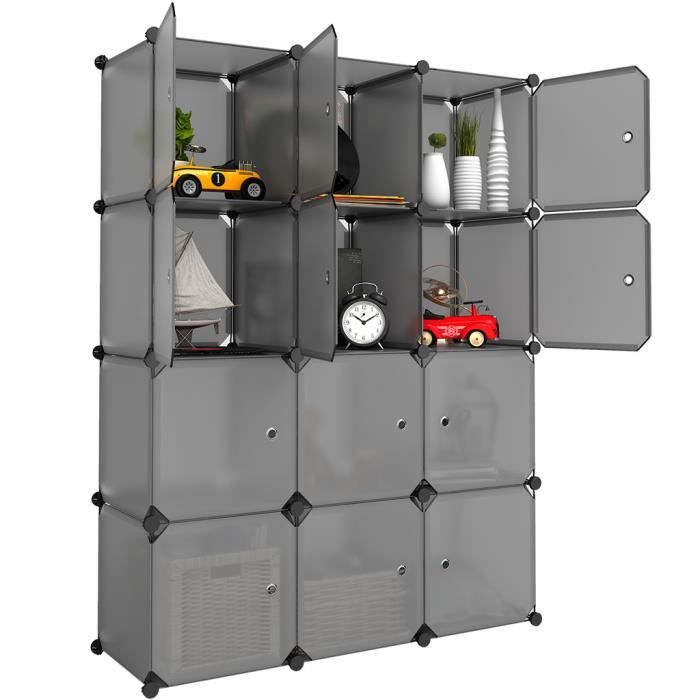 Meuble Rangement Enfant - 8 Cubes - bleu- Armoire Modulable avec Portes Meuble Rangement Enfant - 8 Cubes - bleu- Armoire Modulable avec Portes