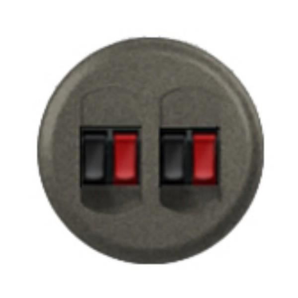 Prise + double chargeur USB Céliane graphite - Plaque Basalte