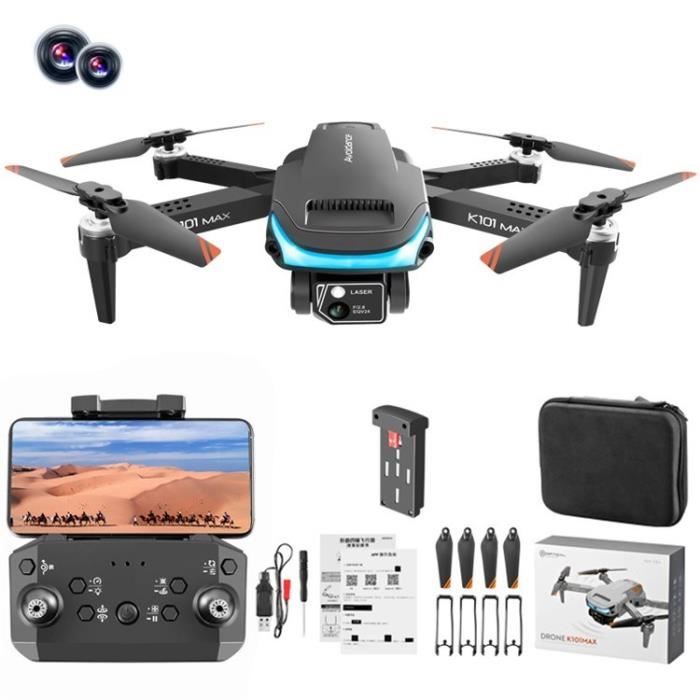 K101 MAX Drone Pliable Drone Double caméra 4K HD Évitement dobstacles à trois voies Roulement à 360° Transmission WIFI 1 Batterie