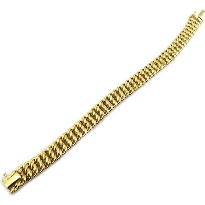 Gourmette Bracelet Maille Américaine Plaqué Or Rose - Occasion, Style Classique Et Intemporel