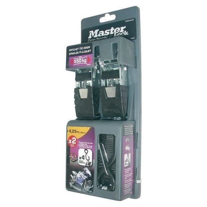 Master Lock Sangle d'arrimage à cliquet 2pcs 4,25 m x 25 mm 3066EURDAT