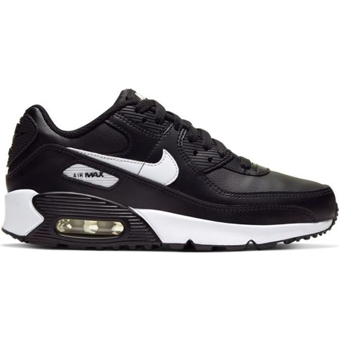 Baskets - NIKE - AIR MAX 90 GS - Enfant - Noir - Garçon - Lacets - Plat -  Cuir Noir - Cdiscount Chaussures