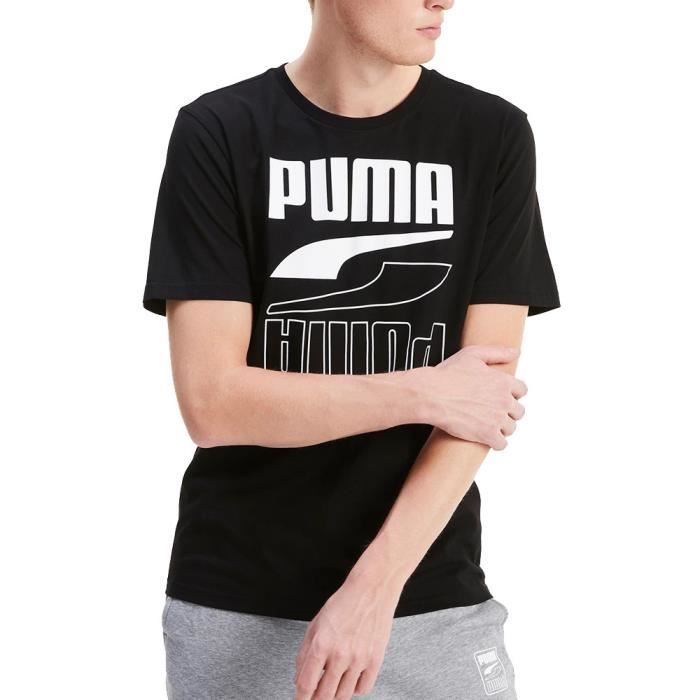 T-shirt Noir Homme Puma Rebel