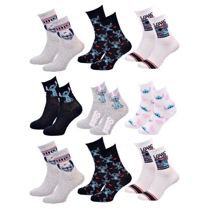 10 Paires De Chaussettes Stitch Lilo & Stitch – Baskets Basses Mignonnes Pour Enfants – Coton Léger Et Respirant, Lot De 10