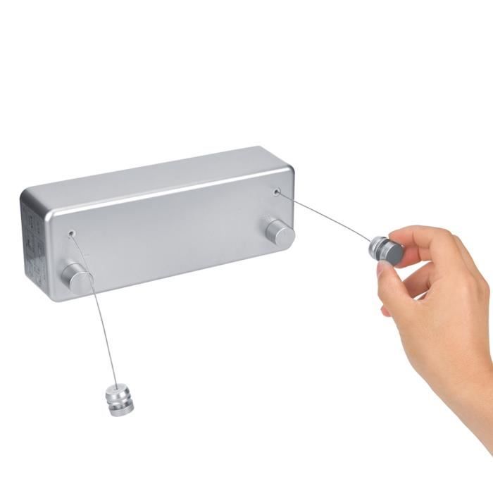 Corde à Linge Rétractable Murale 4,8 M - Acier Inoxydable, Support 20 Kg, Installation Facile - 9