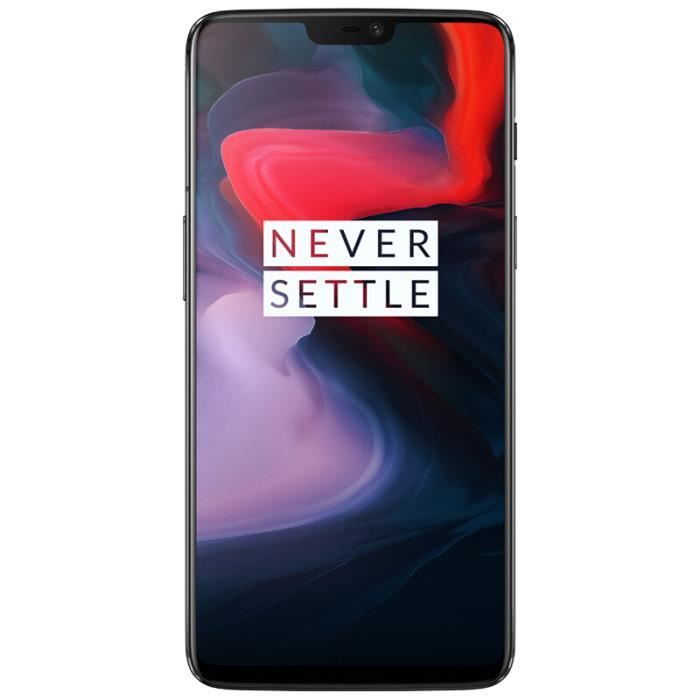Achat T&eacute;l&eacute;phone portable OnePlus 6 8Go + 128Go Smartphone débloqué 4G 6,28 pouce Double SIM Android 8 Snapdragon 845 Octa Core 20MP+16MP camera Mirror Black pas cher