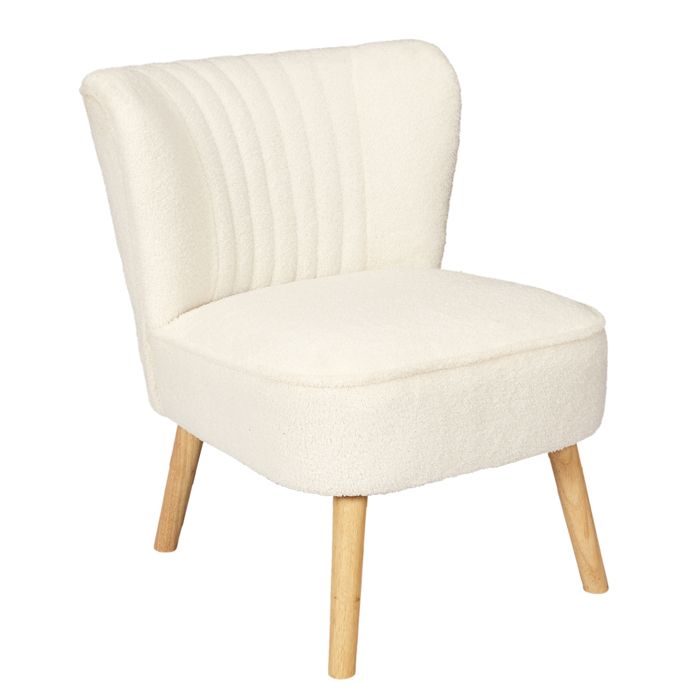Fauteuil - HOME DECO FACTORY - Erika - Patchwork - Chic - Blanc