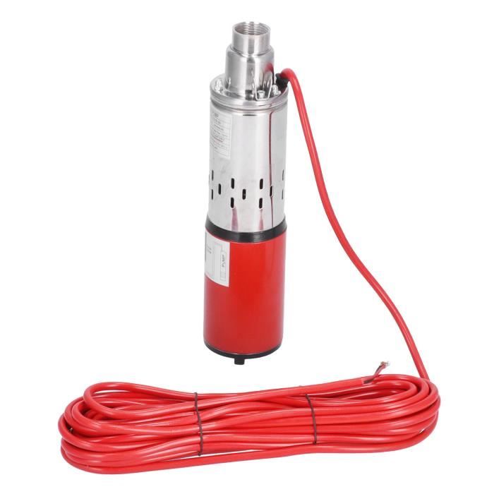 Qiilu Pompe à eau submersible Pompe à eau solaire DC 12V rouge à vis à grande levée Submersible pour bateau de pêche étang à