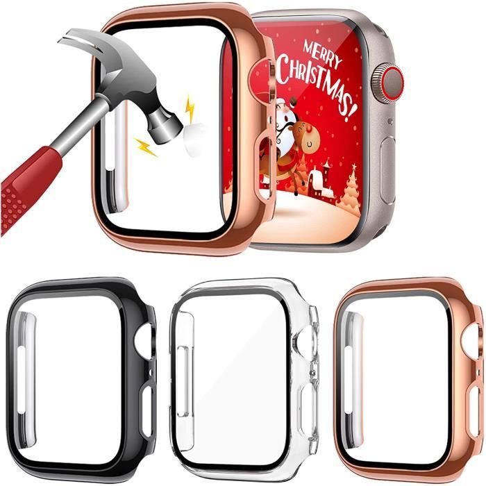 RASENA Coque pour Apple Watch Series 7 45mm Protection &Eacute;cran [3 Pi&egrave;ces] Rigide Mat PC Anti-Rayures Verre Tremp&eacute; Protecteur Cover  