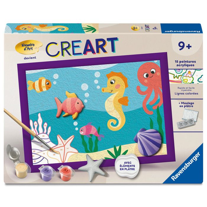 Kit De Peinture Par Numéros Ravensburger 12023234 – Océan – Edition Plâtre