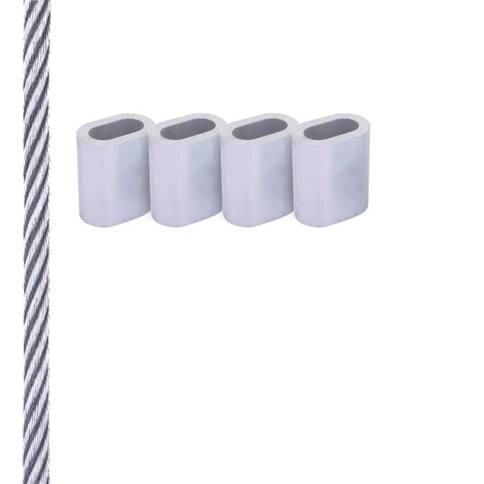 Seilwerk STANKE 20 M Câble En Acier Inoxydable En PVC 3,5 Mm 7x7 Cordage En Acier Inoxydable INOX V4A A4