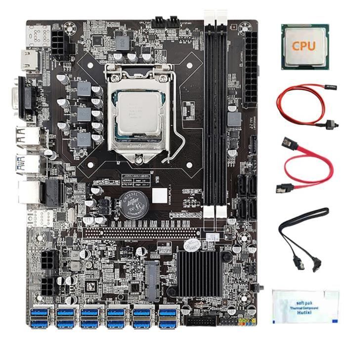 B75 12 Card BTC Mining Motherboard CPU+Thermal Paste+Switch Cable Cdiscount Informatique