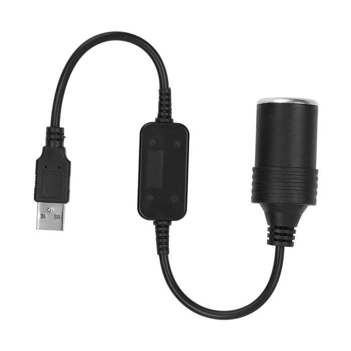 Adaptateur USB Vers Allume-Cigare 12V - 30 Cm, 8W Max - Pour Caméra De Bord, GPS, Enregistreur De Conduite