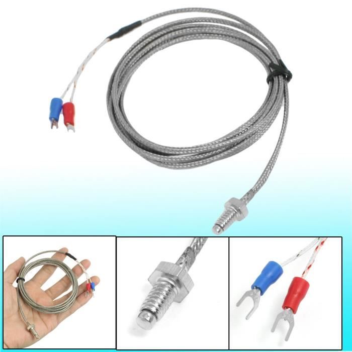 K Type 0-400 C Thermocouple Sonde Capteur Plug Câble 1 m pour thermomètre