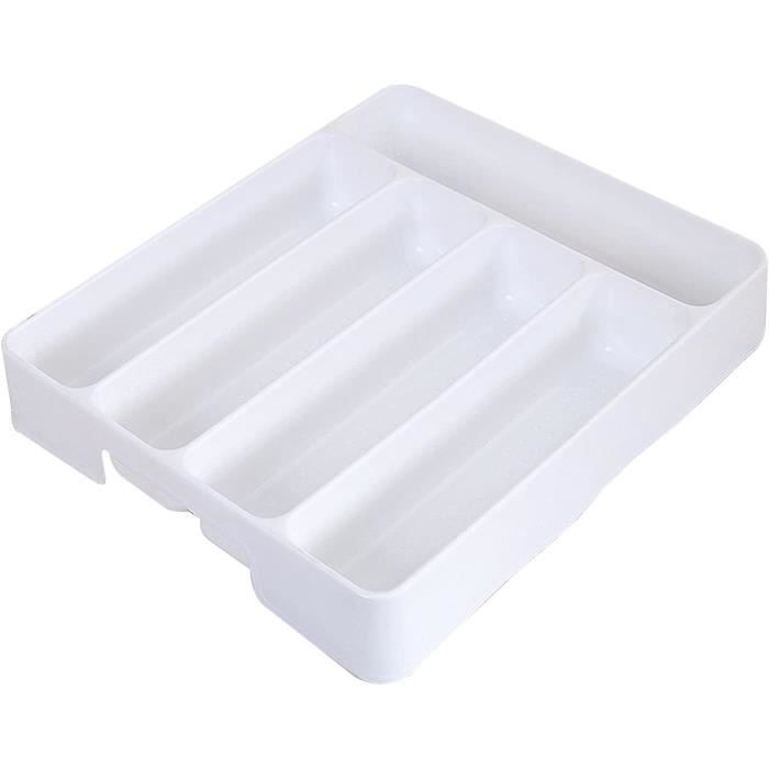 Organisateur Tiroir Cuisine 5 Compartiments Husalsea - Range Couverts 34 Cm Noir