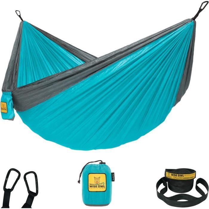 Amaca Doppia Wise Owl In Nylon Paracadute - Leggera E Portatile Per Outdoor, Campeggio, Giardino