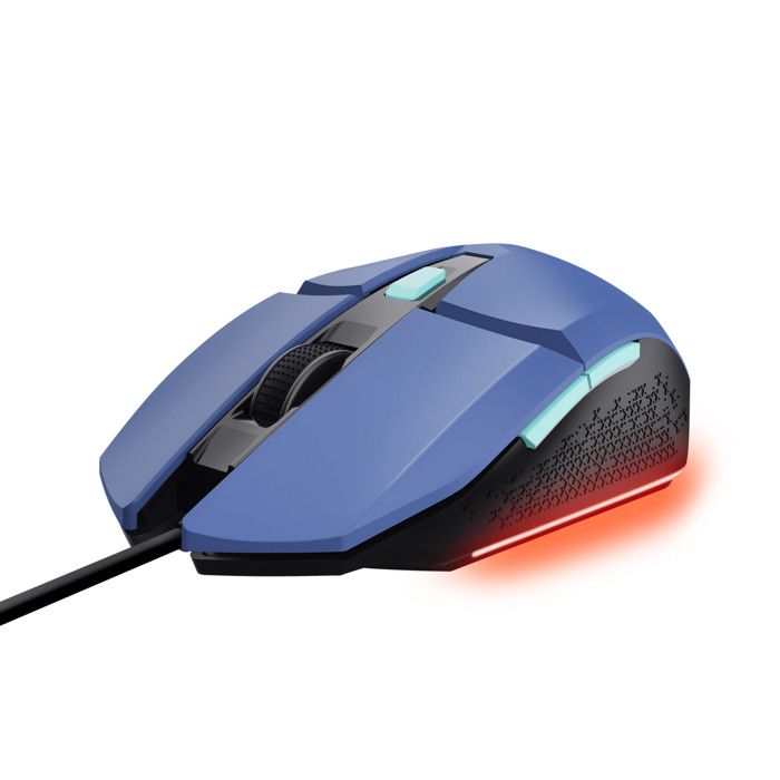 Trust Gaming GXT 109B Felox Souris Gamer Filaire - 6 Boutons Programmables, 200-6400 DPI, Éclairage LED, Câble USB 150 cm - Bleu