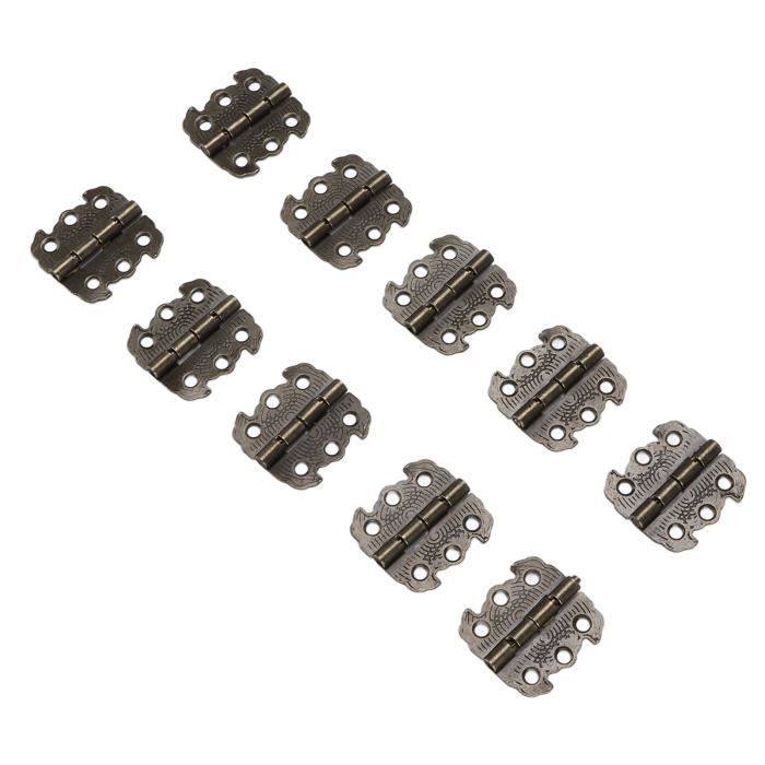 Charnière Pliage double effet style rétro écran ton Bronze 46x54mm lot