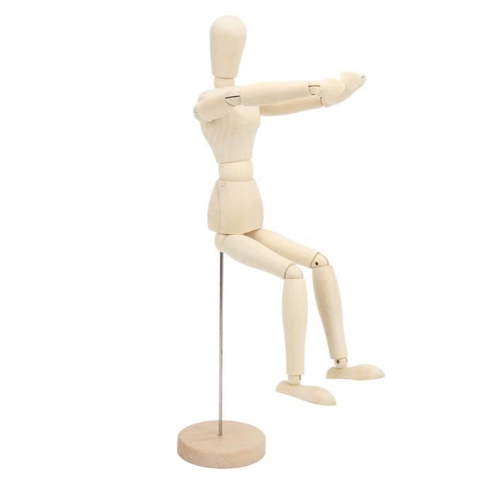 16 Inch Flexible Wooden Artist Mannequin - Articulated Joints For Drawing, Photography, & Decor
