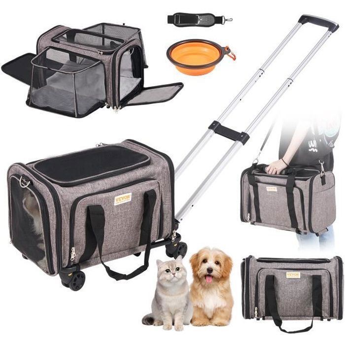 Sac De Transport Animaux De Compagnie - Vevor - 11,3 Kg Sac À Roulettes Chat Chien