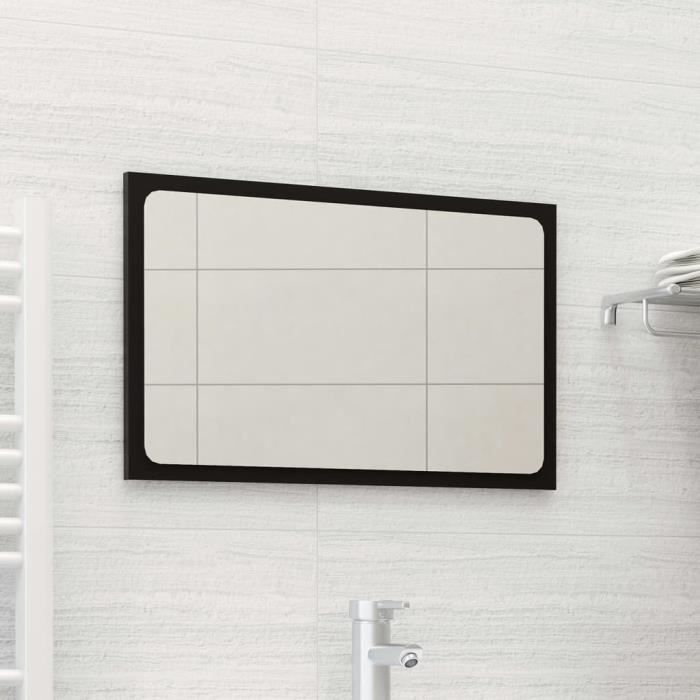 Miroir de salle de bain Noir 60x1,5x37 cm Aggloméré - Cdiscount Maison