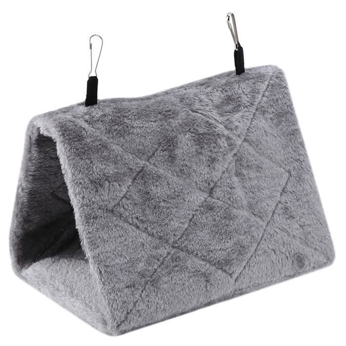 VINGVO Tente suspendue oiseau Hamac en peluche douce Tente de cage suspendue pour oiseaux Perroquet Hiver Lit chaud pour animaux de