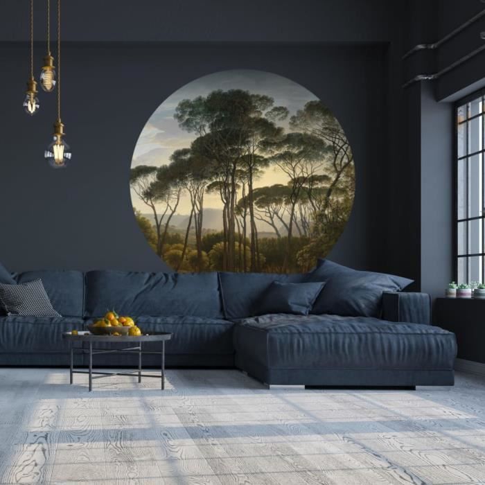 MEN(440359)Papier peint cercle Umbrella Pines in Italy 190 cm ...