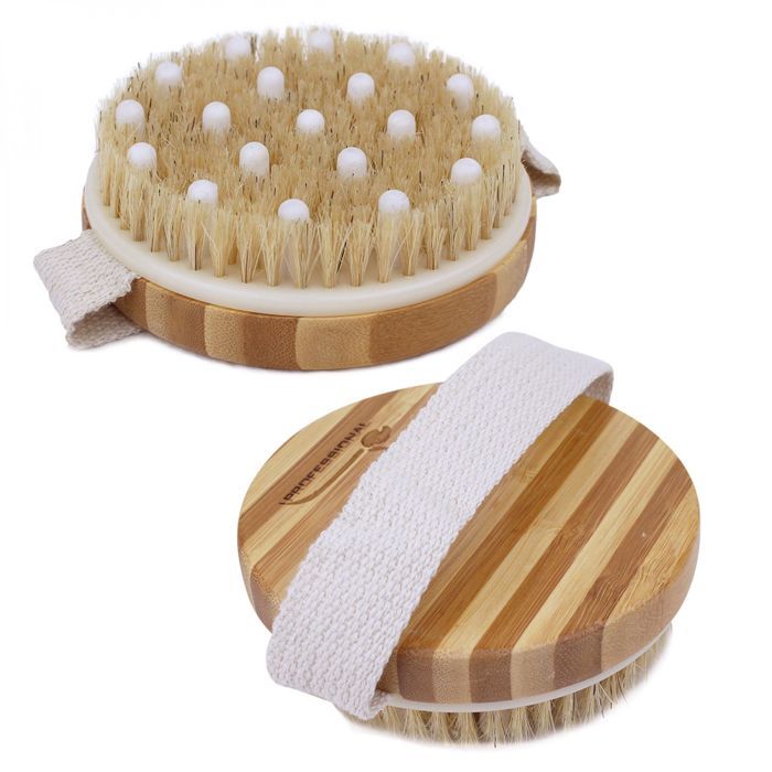 Comparer les prix de Brosse de massage et de drainage, anti cellulite en bambou 11 x 11 x 3,5 cm avec poignée de maintien - Vivezen