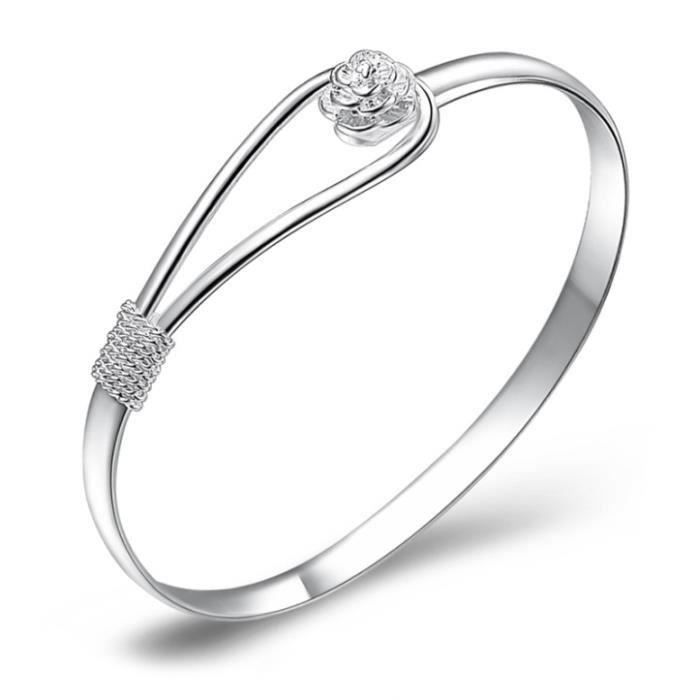 Bracelet En Argent 925 Plaqué Or Avec 4 Diamants - Lien 19,1 Cm - Wilson Brothers