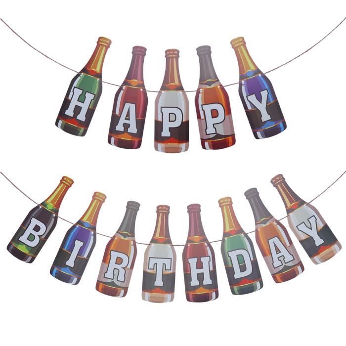 1 Pc Banniere Biere Bouteille Forme Durable Joyeux Anniversaire Decoratif Lumineux Couleur Ballon Decoratif Pompe Pour Ballon Cdiscount Maison