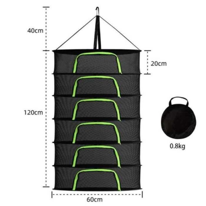 Séchoir Suspendu 4 Couches En Maille - Pour Herbes, Plantes, Hydroponie - Sac Pliable - 59cm