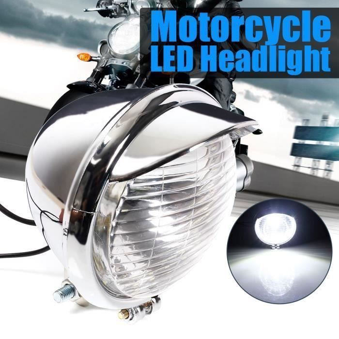Phare De Moto ,Yctze Moto Universal DC 12V LED Phare Compatible Rétro