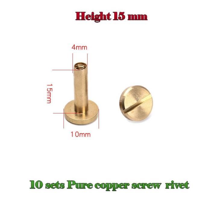 RIVET,15 mm height-5 sets--Rivet plat en cuivre pur (10*4*4mm), 5-6-7-8 ...