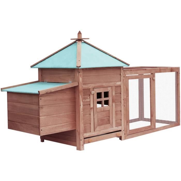 vidaXL Poulailler avec nichoir Moka 193x68x104 cm