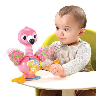 VTech Flamingo Rigolo – Jouet Ventouse Chaise Haute – Flamant Rose Interactif – Dès 9 Mois – En Français