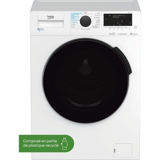 Lavelinge séchant BEKO HTE8614YBST 8 / 5 kg Induction 1200 trs/min Classe E Blanc