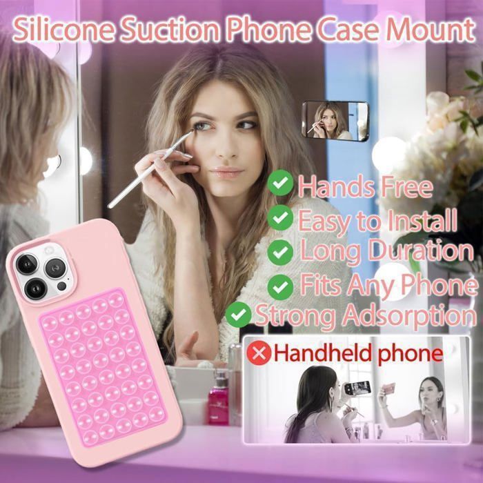Lot de 2 supports de téléphone portable à ventouse en silicone extra solide - Support pour selfies
