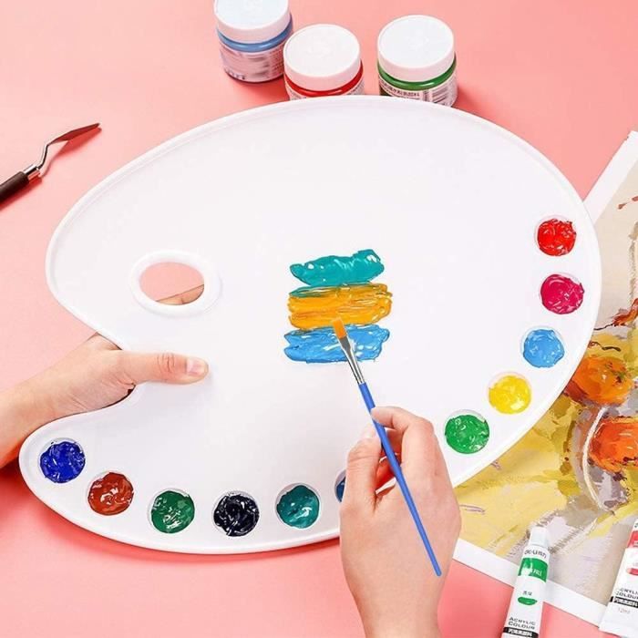 Lot de 100 petits pinceaux de peinture acrylique pour enfants avec pinceaux  plats et ronds pour