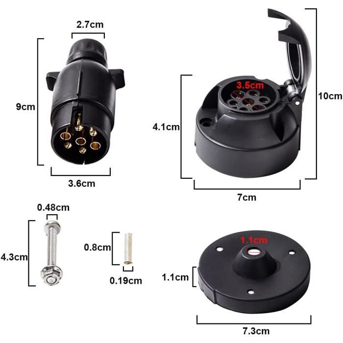 7-adriges Anhänger Kabel 2m - Für Auto, Wohnwagen & LKW