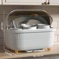 HURRISE Boîte de séchage de vaisselle Égouttoir à vaisselle multifonctionnel avec couvercle pour accessoires table cuisine Blanc L-2