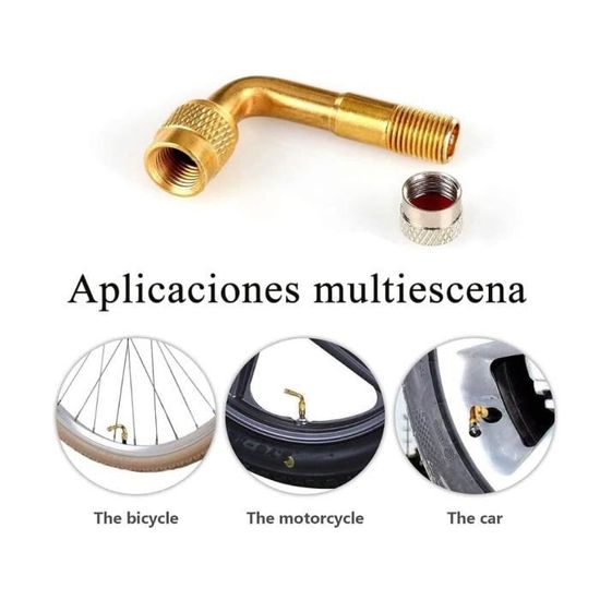 Extensions De Valve 90° Cuivre - Lot De 2 | Pour Pneus Voiture, Moto, Vélo, Scooter