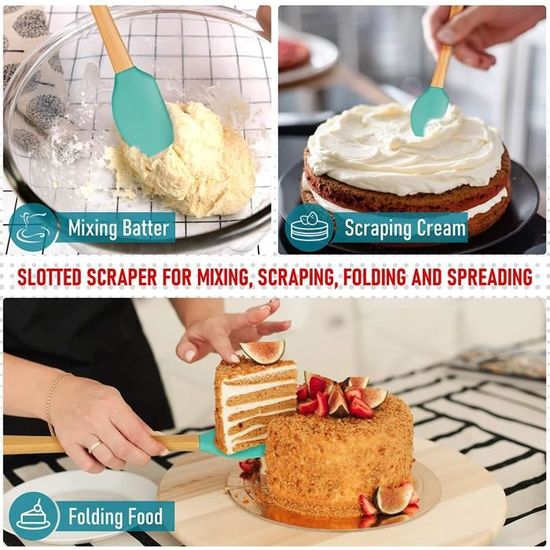 Ensemble De 4 Spatule Cuisine Multicolore, Silicone Résistant à La Chaleur Antiadhésifs, Cuisine Résistantes à La Chaleur, Spatule Patisserie En Silicone Pour Cuisson Et Mélange