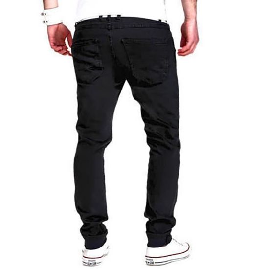 Jean slim troue garcon hot sale