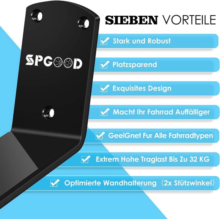 Support Mural Vélo Acier & Bois - Guidon Jusqu'à 500mm - Charge 25kg - Idéal Route, VTT, Gravel